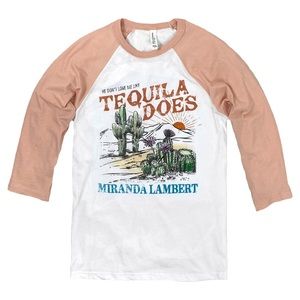 Miranda Lambert Tequila Does Raglan Baseball Tee Size M